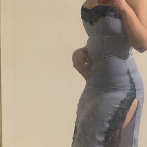 grey slip dress 🤍🖤